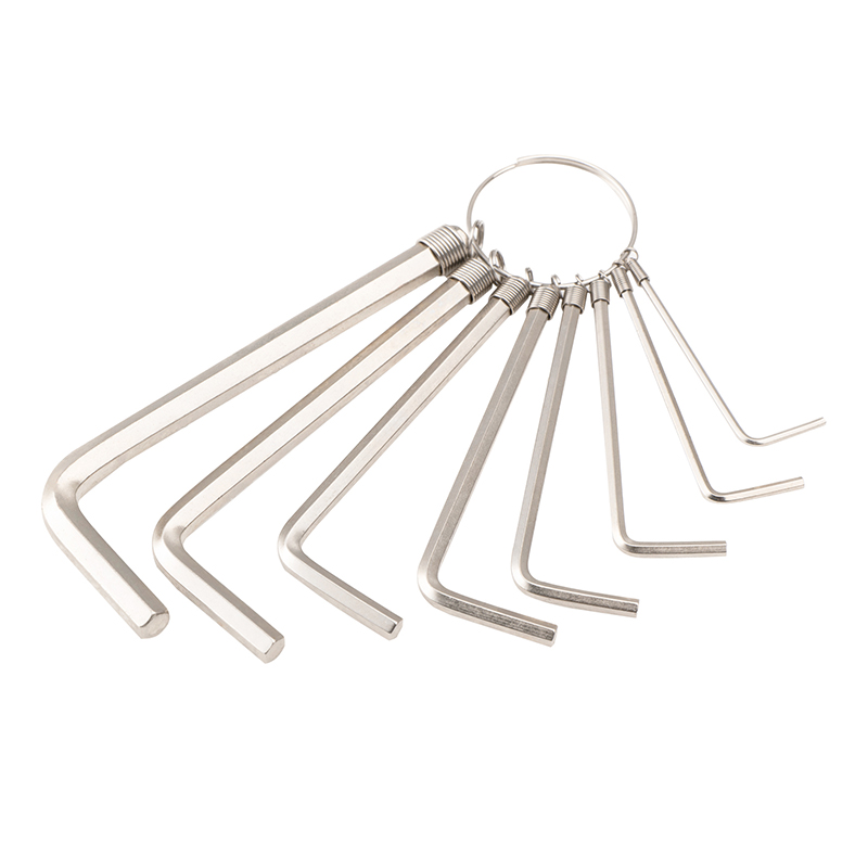 8pcs/10pcs 匙圈式鍍鎳標準內六角扳手組套