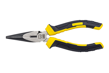 Great Wall Industrial-Grade German-Style Bi-Color Handle Long Nose Pliers，Labor-Saving