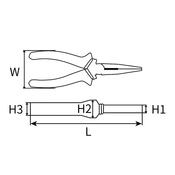 Great Wall Industrial-Grade German-Style Bi-Color Handle Long Nose Pliers，Labor-Saving