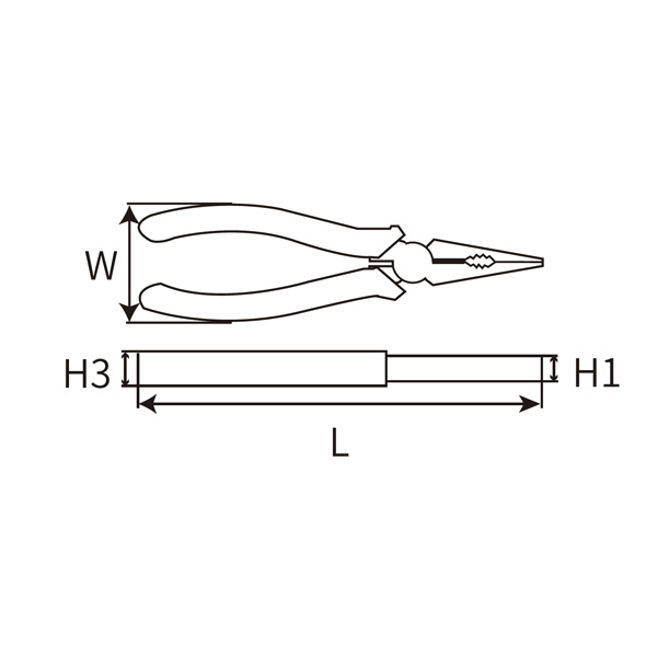 Great Wall Industrial-Grade Japanese-Style Long Nose Pliers，Labor-Saving